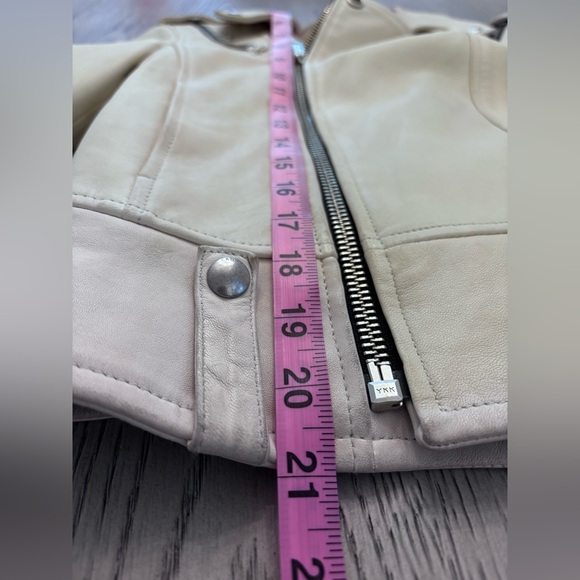 IRO Cream Lamb Leather Biker Jacket Size 4 (FR 36) - Picture 15 of 16